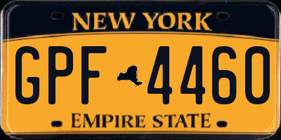 NY license plate GPF4460