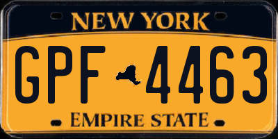 NY license plate GPF4463