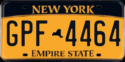 NY license plate GPF4464