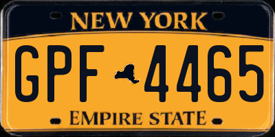 NY license plate GPF4465