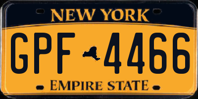 NY license plate GPF4466