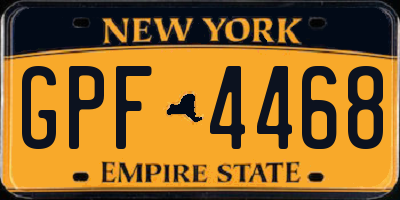 NY license plate GPF4468