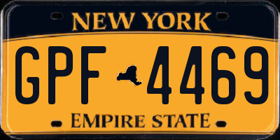 NY license plate GPF4469