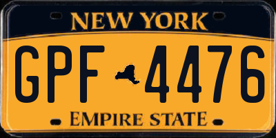 NY license plate GPF4476