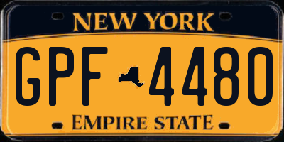 NY license plate GPF4480