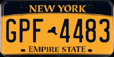 NY license plate GPF4483