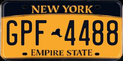 NY license plate GPF4488
