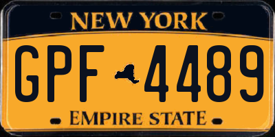 NY license plate GPF4489