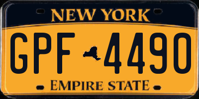 NY license plate GPF4490
