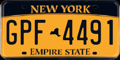 NY license plate GPF4491