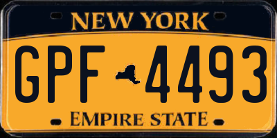 NY license plate GPF4493
