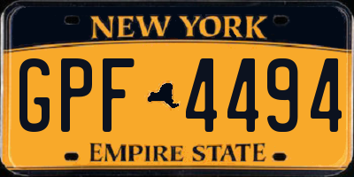 NY license plate GPF4494