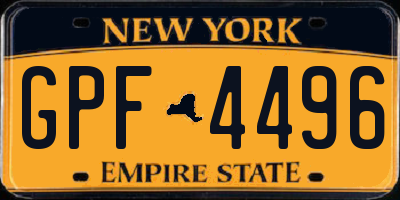 NY license plate GPF4496
