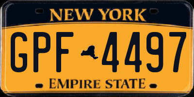 NY license plate GPF4497