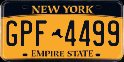 NY license plate GPF4499