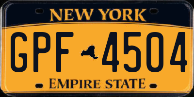 NY license plate GPF4504