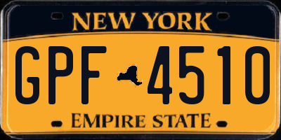 NY license plate GPF4510