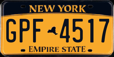 NY license plate GPF4517
