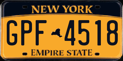 NY license plate GPF4518