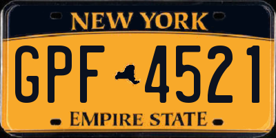 NY license plate GPF4521