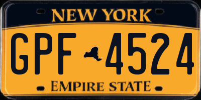 NY license plate GPF4524