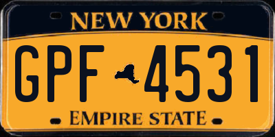 NY license plate GPF4531