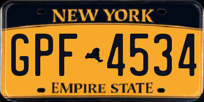 NY license plate GPF4534