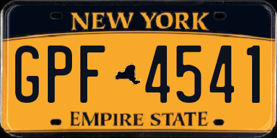 NY license plate GPF4541