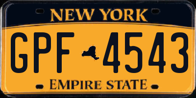 NY license plate GPF4543