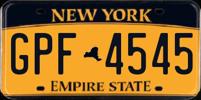 NY license plate GPF4545