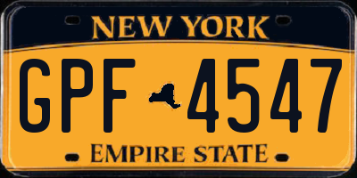 NY license plate GPF4547