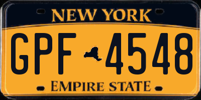 NY license plate GPF4548