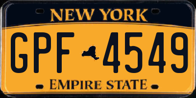 NY license plate GPF4549