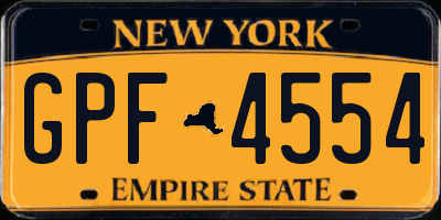 NY license plate GPF4554