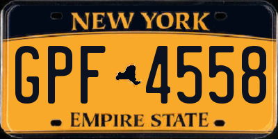 NY license plate GPF4558