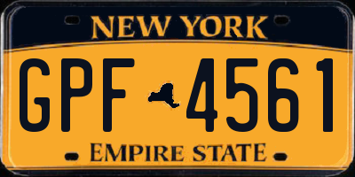 NY license plate GPF4561