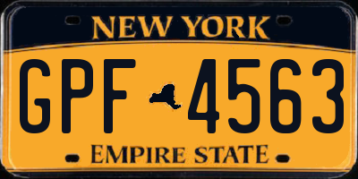 NY license plate GPF4563