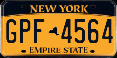 NY license plate GPF4564