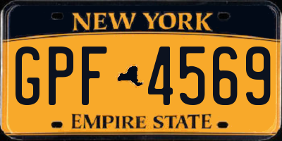 NY license plate GPF4569