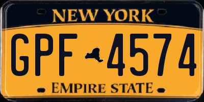 NY license plate GPF4574