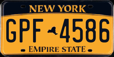 NY license plate GPF4586