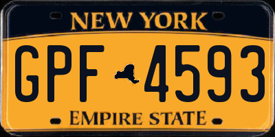 NY license plate GPF4593