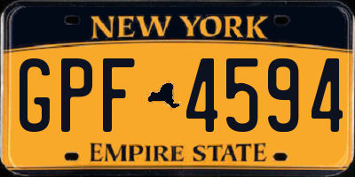 NY license plate GPF4594