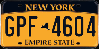 NY license plate GPF4604