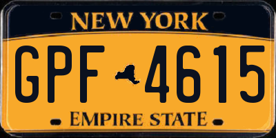 NY license plate GPF4615