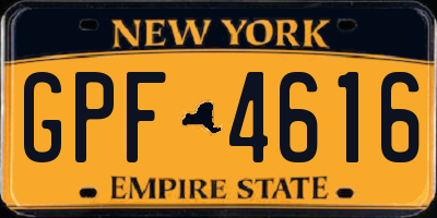 NY license plate GPF4616