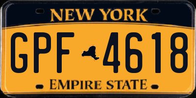NY license plate GPF4618