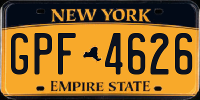 NY license plate GPF4626