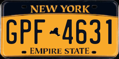 NY license plate GPF4631