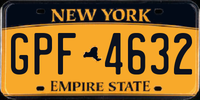 NY license plate GPF4632